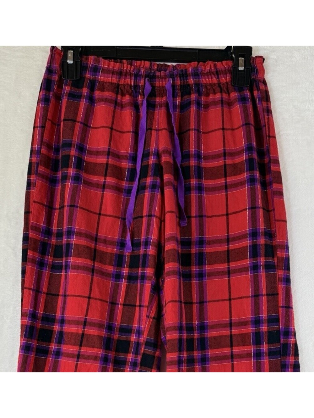 Victorias Secret Pajama Pants XS Short Red Plaid Pjs Womens Cotton Lightweight